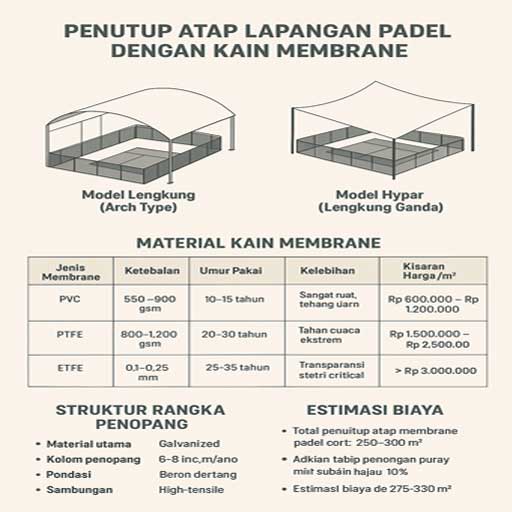 Model Penutup Atap dengan Kain Membran